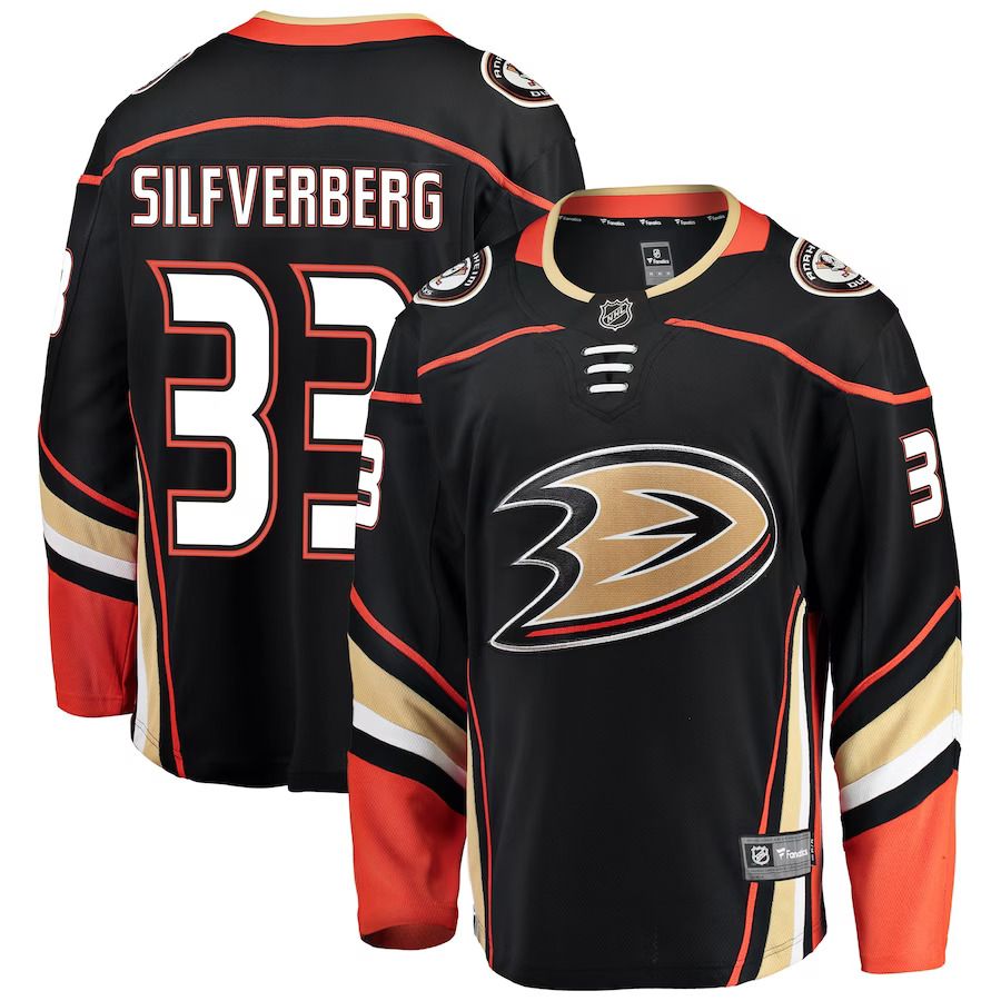 Men Anaheim Ducks #33 Jakob Silfverberg Fanatics Branded Black Breakaway Player NHL Jersey